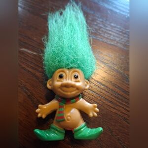 Russ Berrie Troll Doll Pencil Topper Vintage 90s Christmas Elf